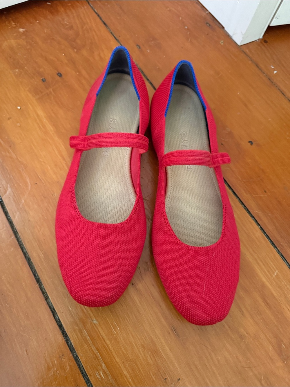 Red Rothy’s Women's Mary Jane Flats - Comfortable Everyday Slip-Ons